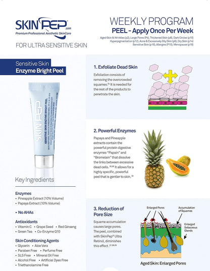 Sensitive Skin Enzyme Glow Peel (Pinapple, Paypaya, Lactic Acid &amp; Antioxidants)