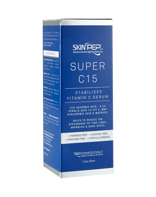 Super C15 Serum (15% Ascorbic Acid, 0.5% Ferulic Acid, 1% Vit E, 2% Hyaluronic Acid + Matrixl)