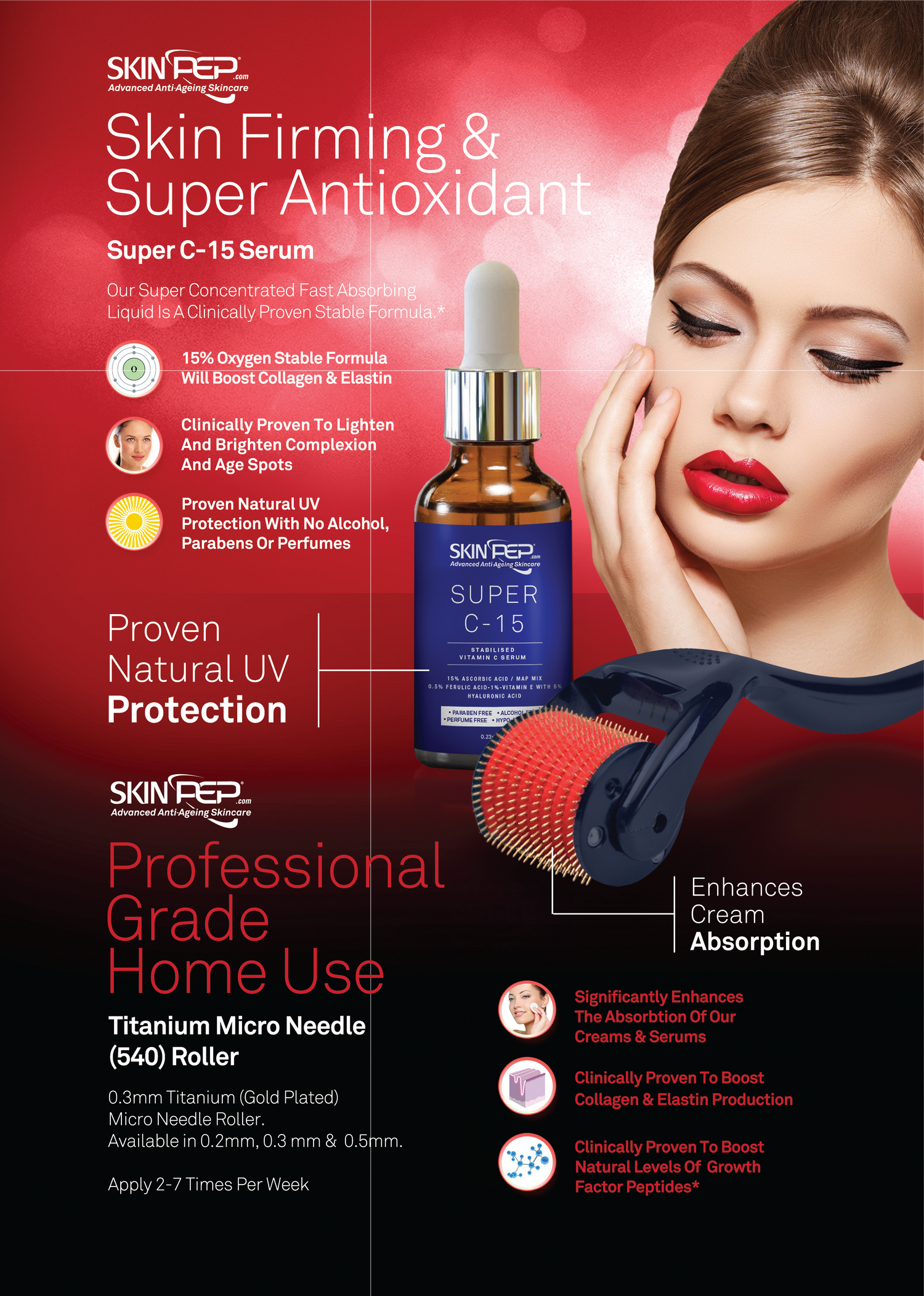 Super C15 Serum (15% Ascorbic Acid, 0.5% Ferulic Acid, 1% Vit E, 2% Hyaluronic Acid + Matrixl)