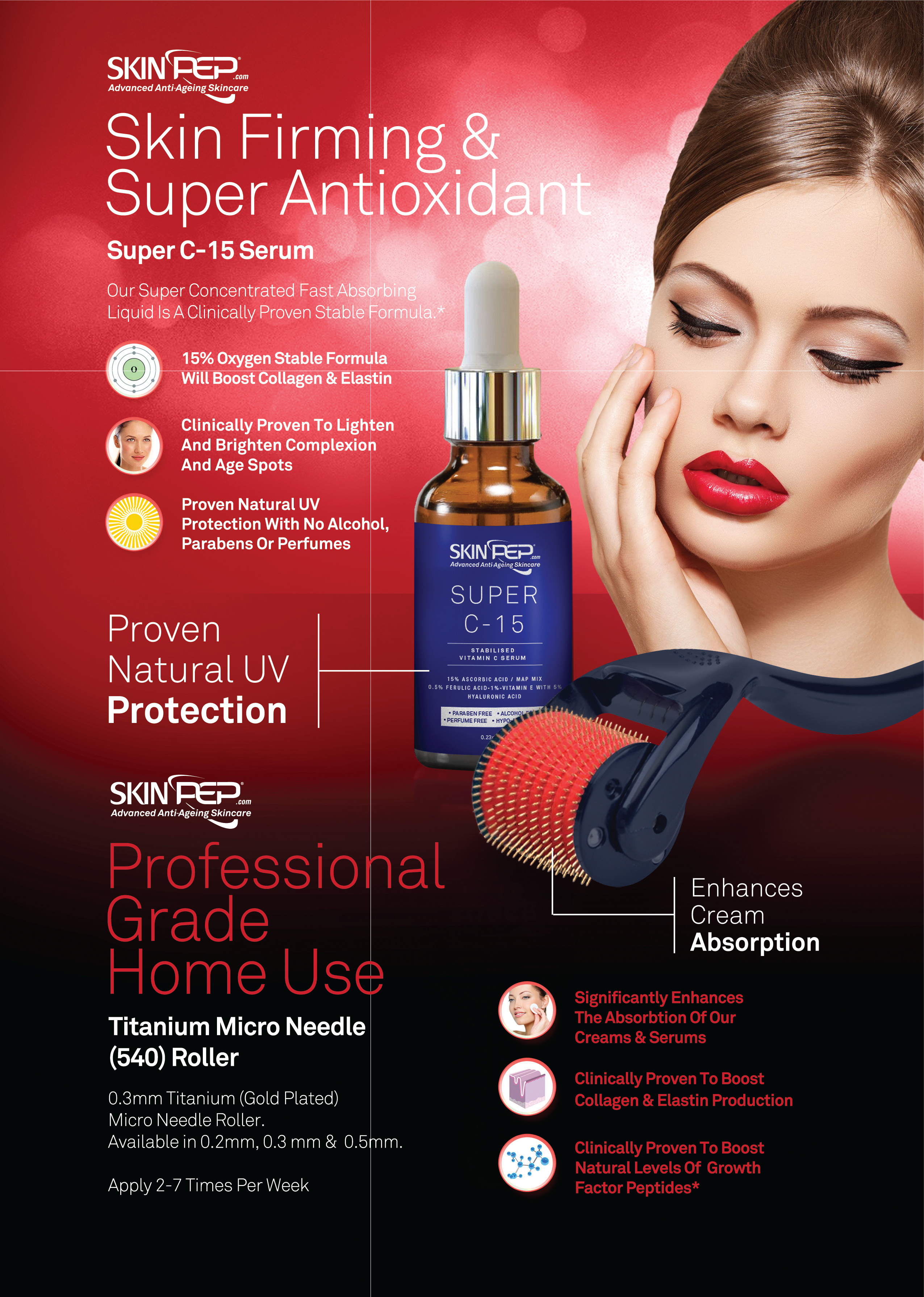 Super C15 Serum (15% Ascorbic Acid, 0.5% Ferulic Acid, 1% Vit E, 2% Hyaluronic Acid + Matrixl)