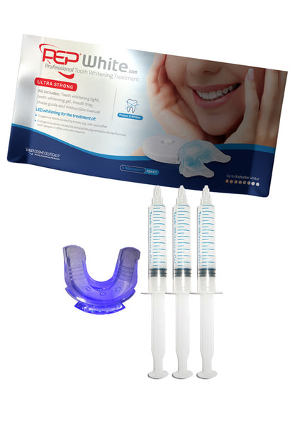 PEP-WHITE ULTRA STRONG Professional Home Teeth Whitening Gel + LED LIGHT Kit