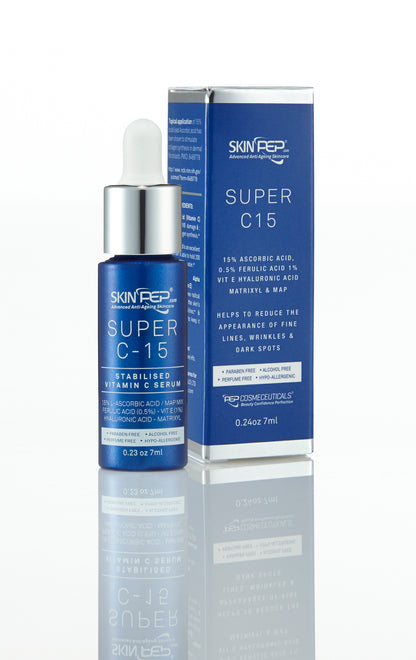 Super C15 Serum (15% Ascorbic Acid, 0.5% Ferulic Acid, 1% Vit E, 2% Hyaluronic Acid + Matrixl)