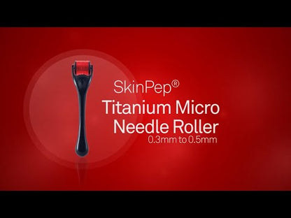 Derma Roller For Face - 540 Titanium &amp; Gold Micro Needles 0.3mm - 3.0mm By SkinPep®